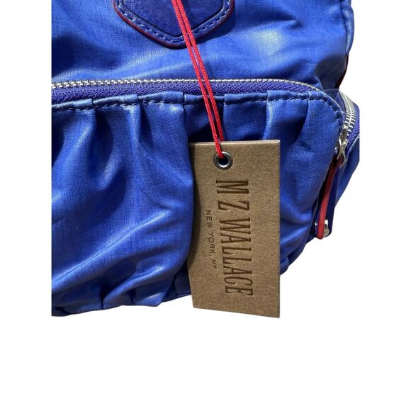MZ Wallace Cobalt Blue Coated Leather Satchel Shoulder Bag - Picture 7 of 12